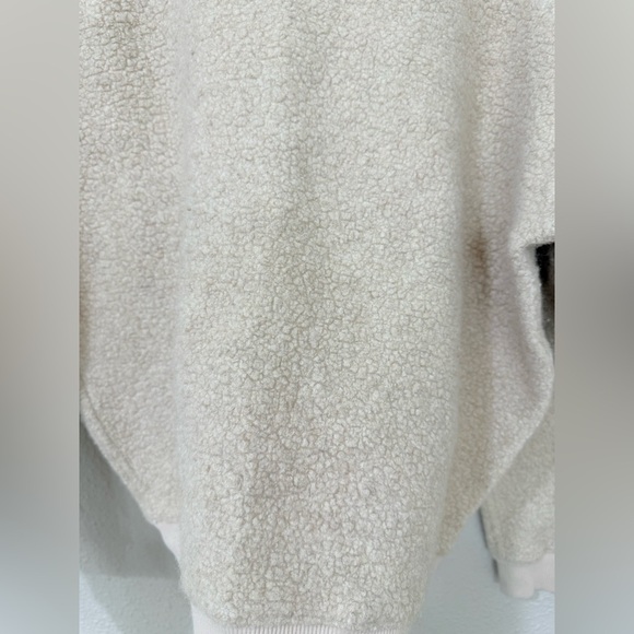 Outdoor Voices S Megafleece Wool Sweater Sweatshirt Sherpa Tan Crew Neck Brown - Picture 7 of 11